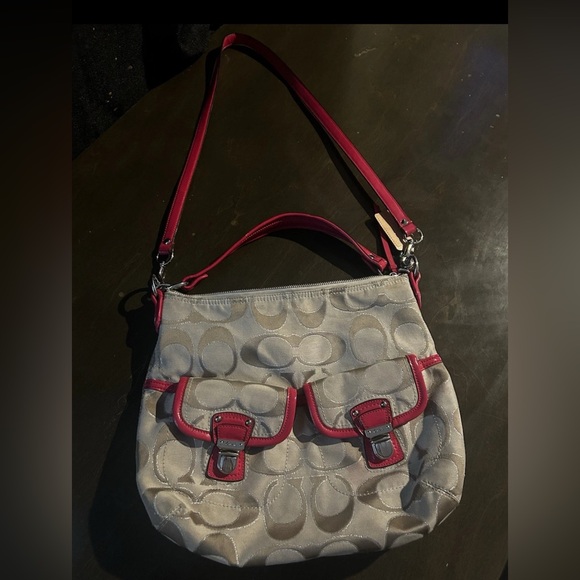 COACH Hobo Bag Beige/Pink - Picture 1 of 3